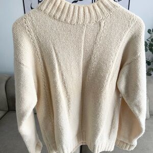Cozy Cream Wool Women's Sweater Handmade